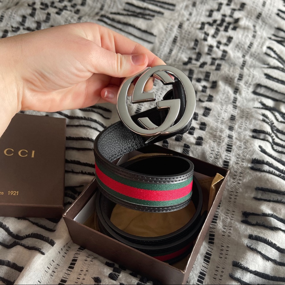 GUCCI BELT RED GREEN GG